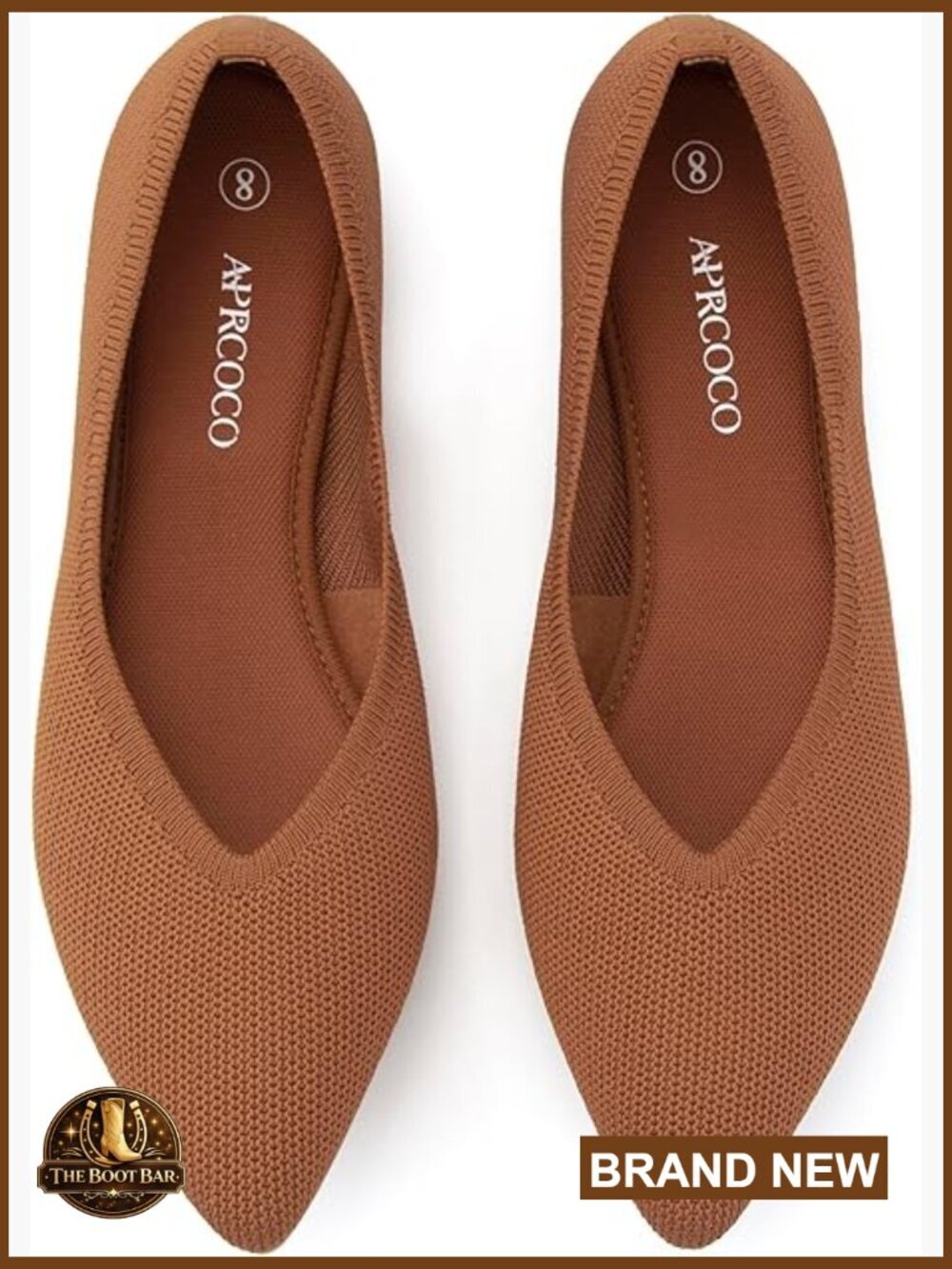 Womens Ballet Pointed Toe Knit Flats Lightweight Washable Slip On Dressy Shoes